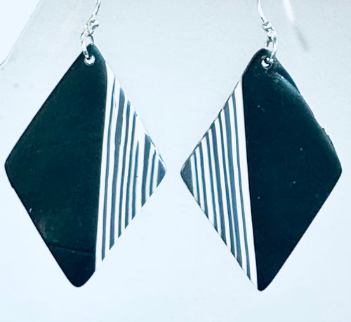 Black, white and Grey Polymer Earrings