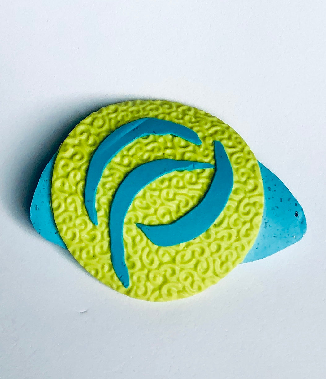 Torquoise Curves  Brooch
