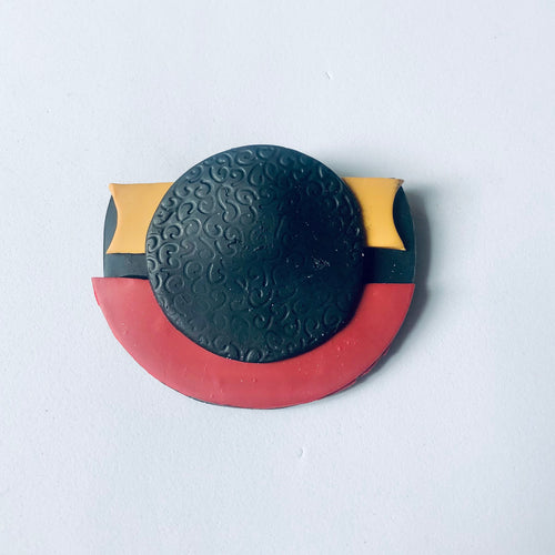 Polymer Pin Black, Red, Gold