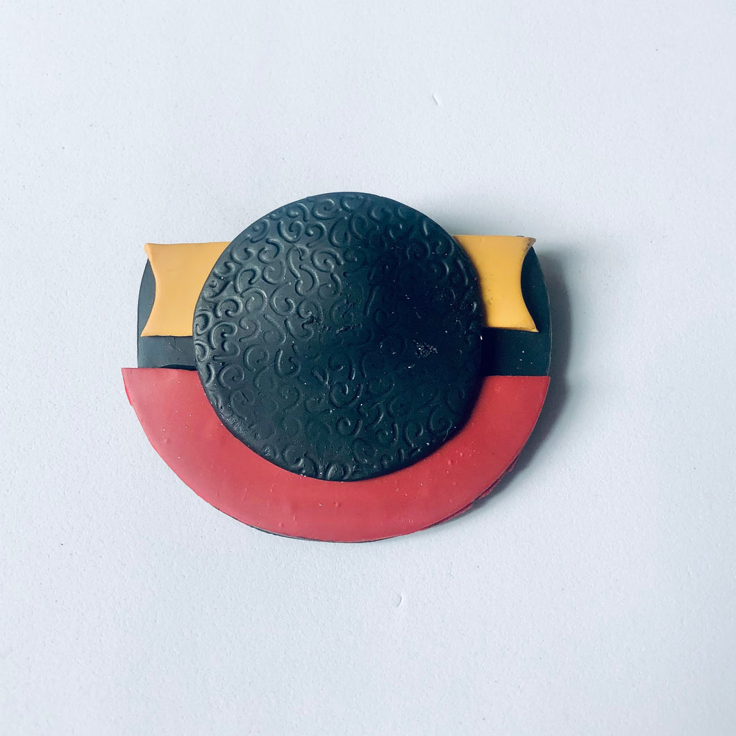 Polymer Pin Black, Red, Gold