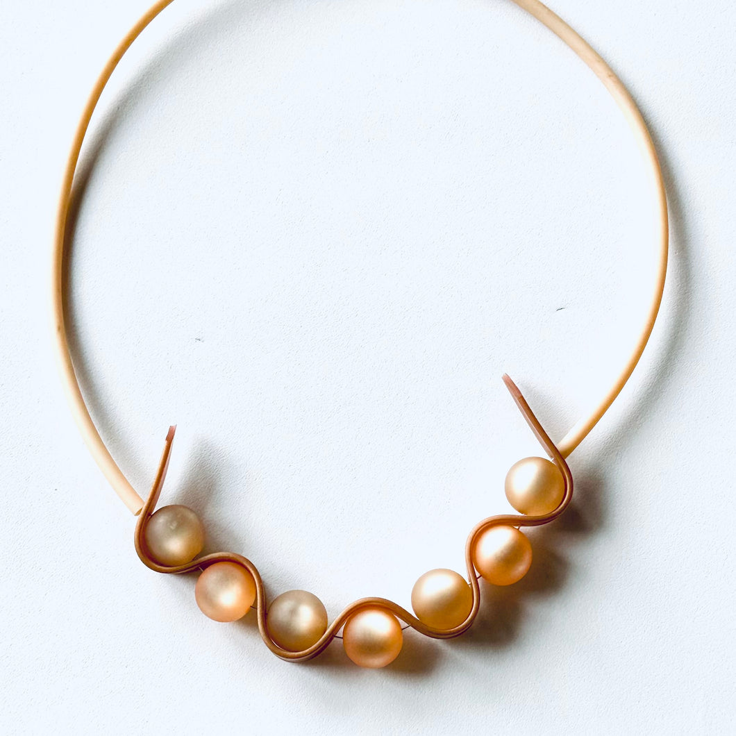 Gold Resin and Rubber Necklace
