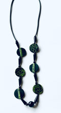 Polymer Honeycomb Green and Black Necklace
