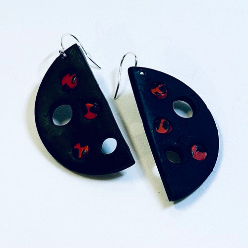 Black & Red Contemporary Earrings