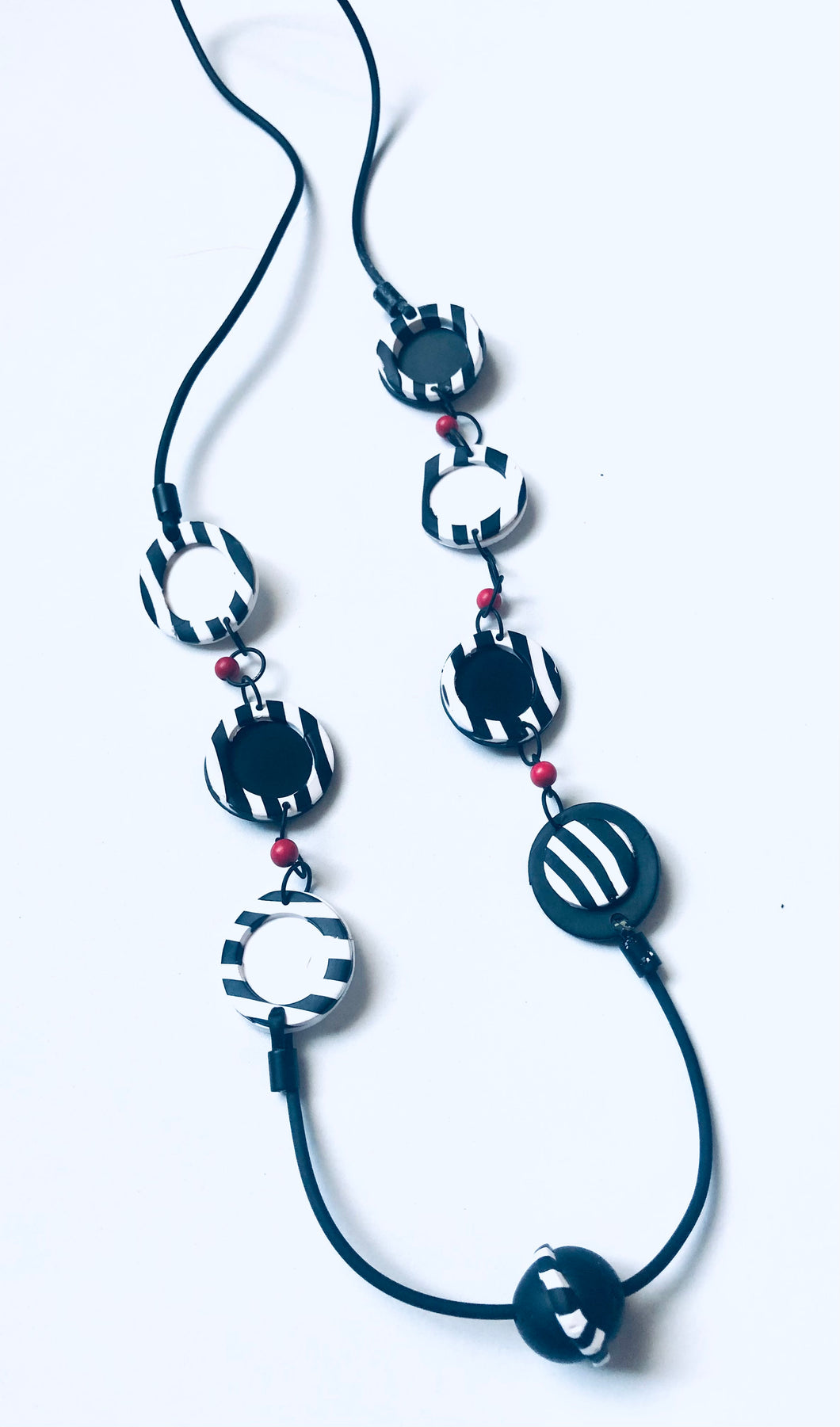 Circles & Stripes Polymer Necklace