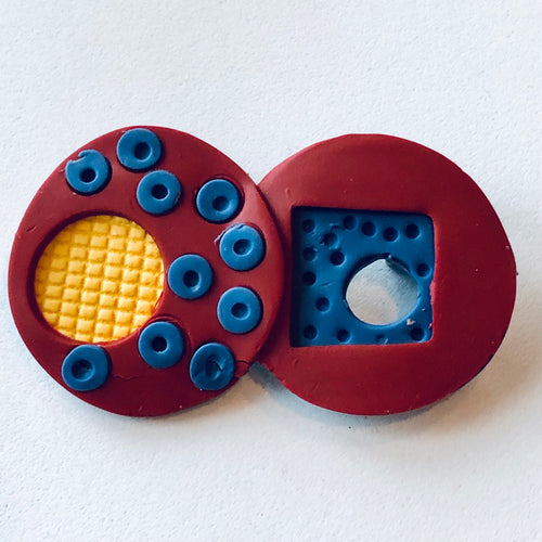 Contemporary Polymer Pin/Brooch in Bright Colors