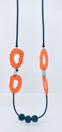 Orange/Black Contemporary Necklace
