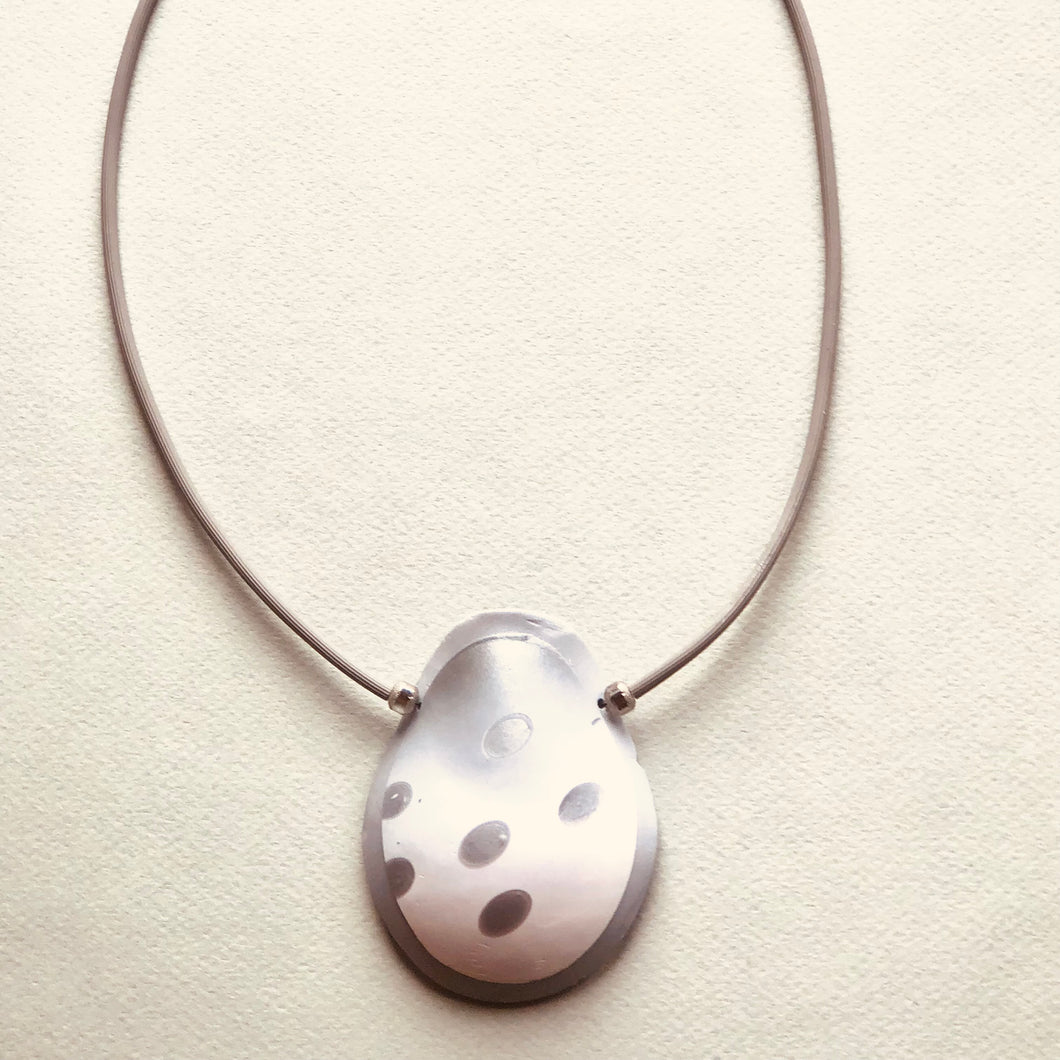 Silver Dotted Polymer Necklace