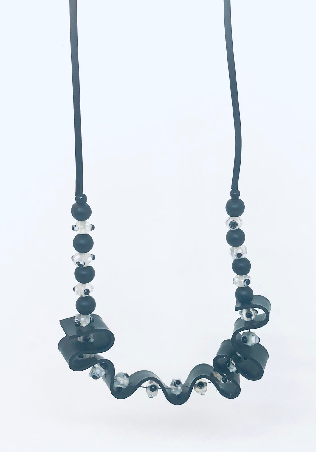 Rubber & Glass Necklace