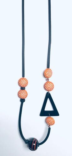Rubber/Orange & Black Necklace