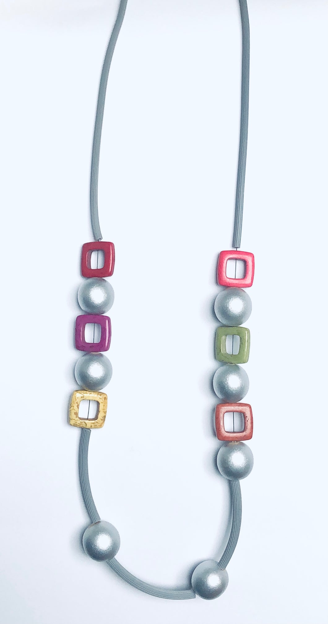 Multi-colored Contemporary Rubber Necklace