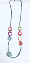 Multi-colored Squares & Beads Necklace
